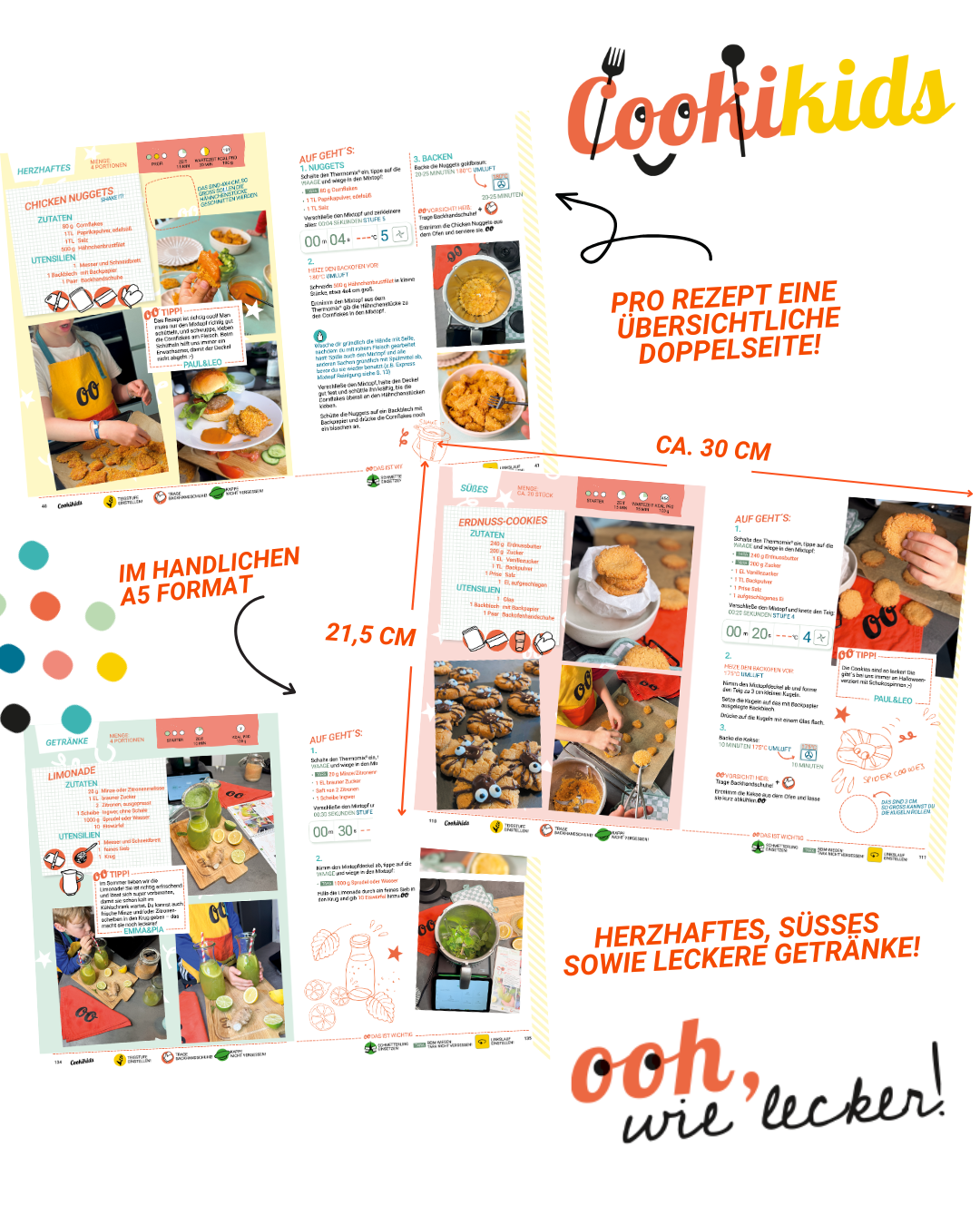 Cookikids TM7® SET Buch mit Schürze: Kochen und Backen mit dem Thermomix® TM7 (Mini Format DIN A5) für Kids ab dem Lesealter!