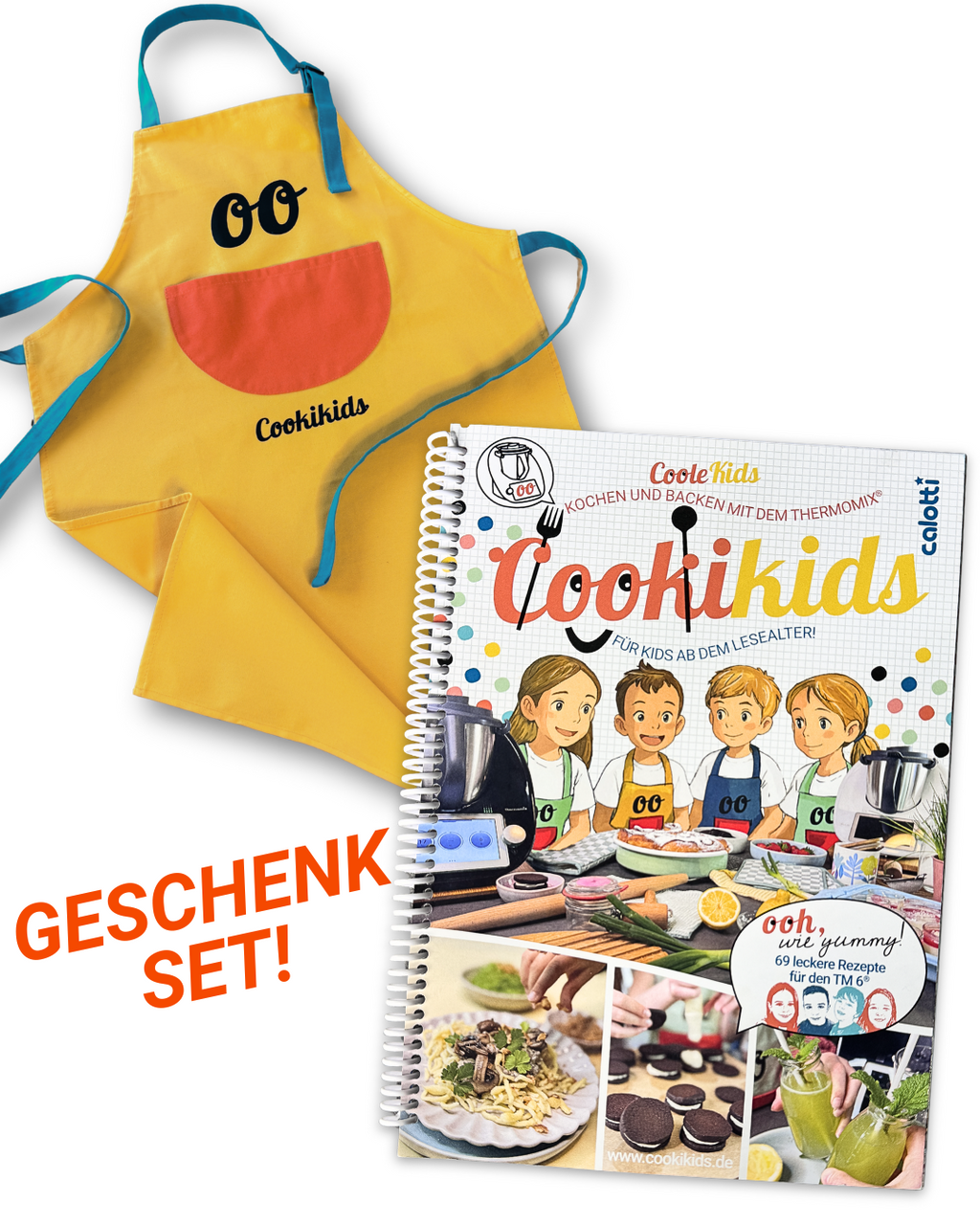 Cookikids Kinderkochbuch und Kinderschürze im Set