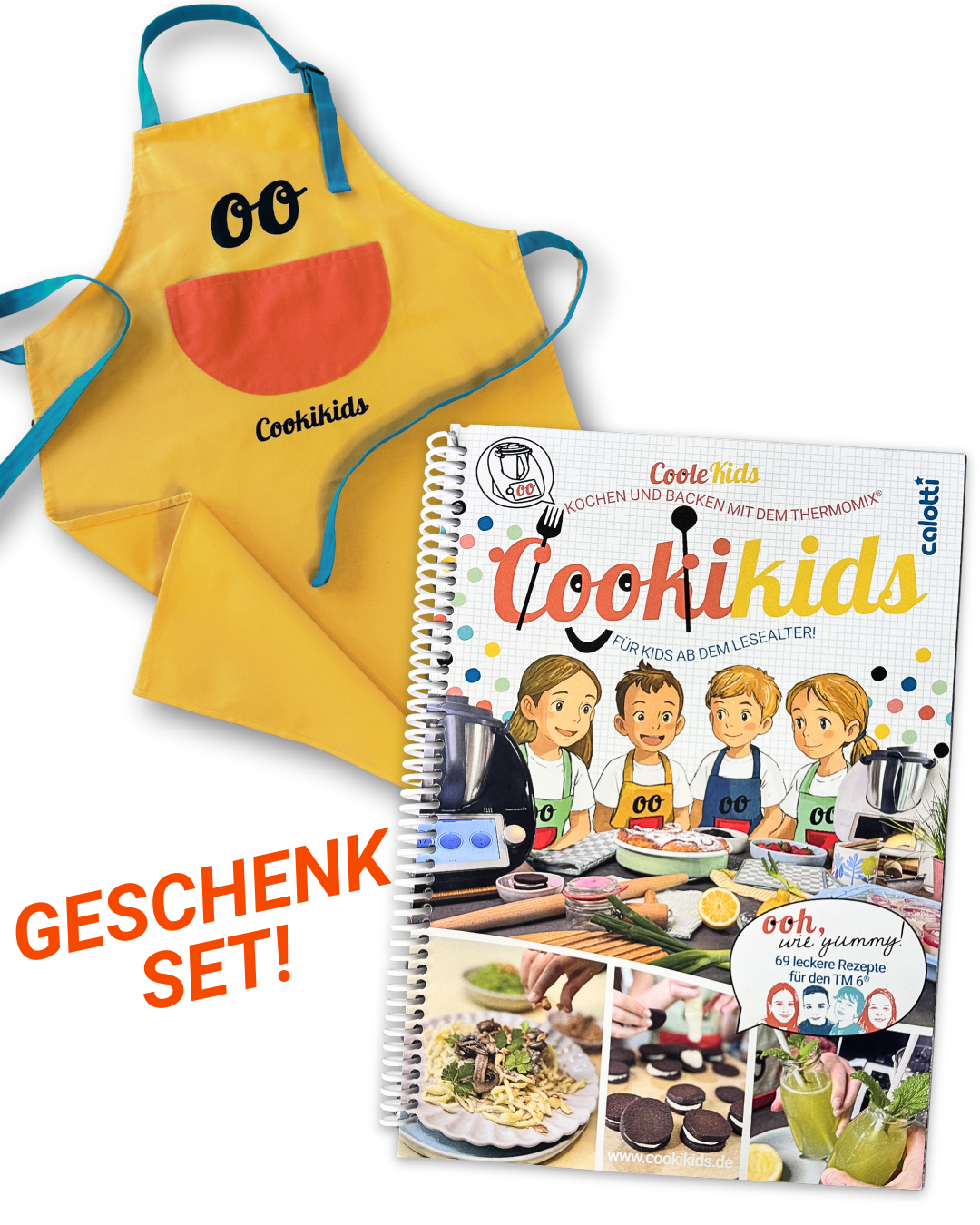 Cookikids Kinderkochbuch und Kinderschürze im Set