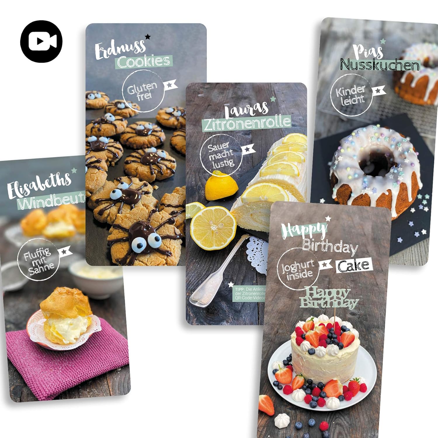 Calotti® Family Cakes - 30 leckere Kuchen, Torten, Cookies und Dessert Rezepte, geeignet für Monsieur Cuisine® & Thermomix®. Mit QR Codes zu den Anleitungsvideos.
