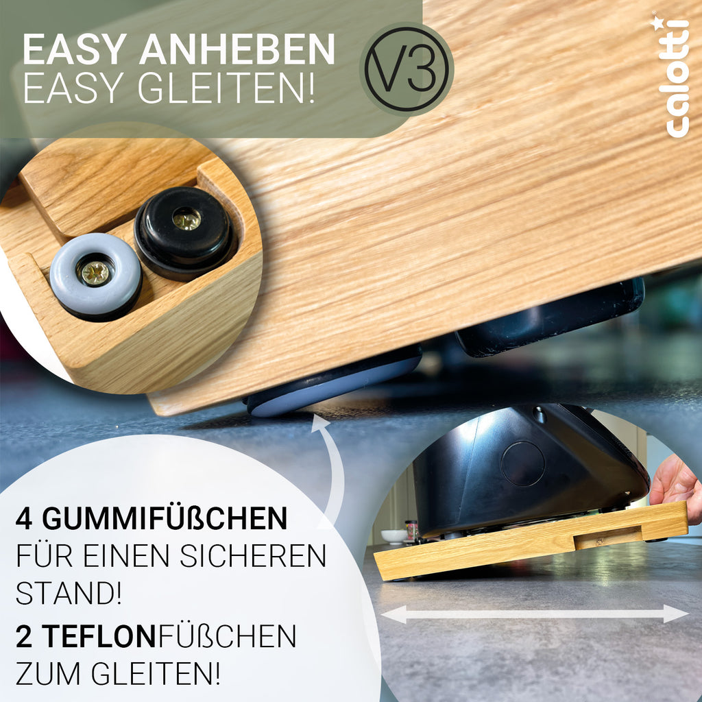 Calotti Oak Idoky Gleitbrett mit Schneidbrett fuer den Thermomix®