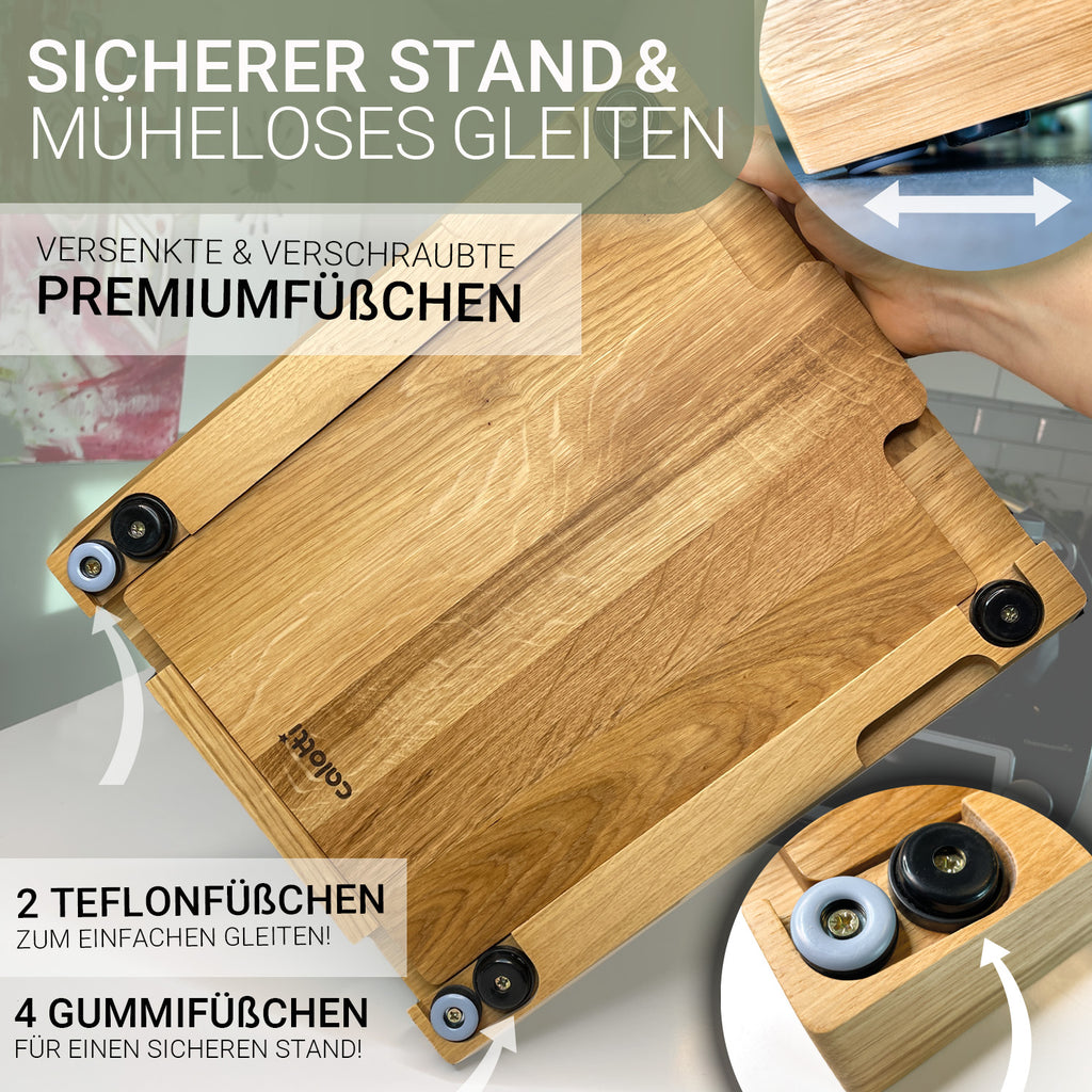 Calotti Oak Idoky Gleitbrett mit Schneidbrett fuer den Thermomix®