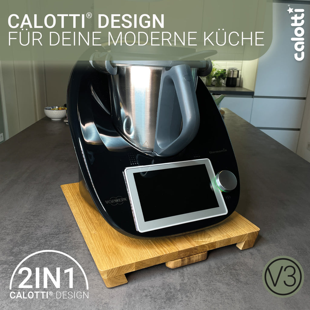 Calotti Oak Idoky Gleitbrett mit Schneidbrett fuer den Thermomix®