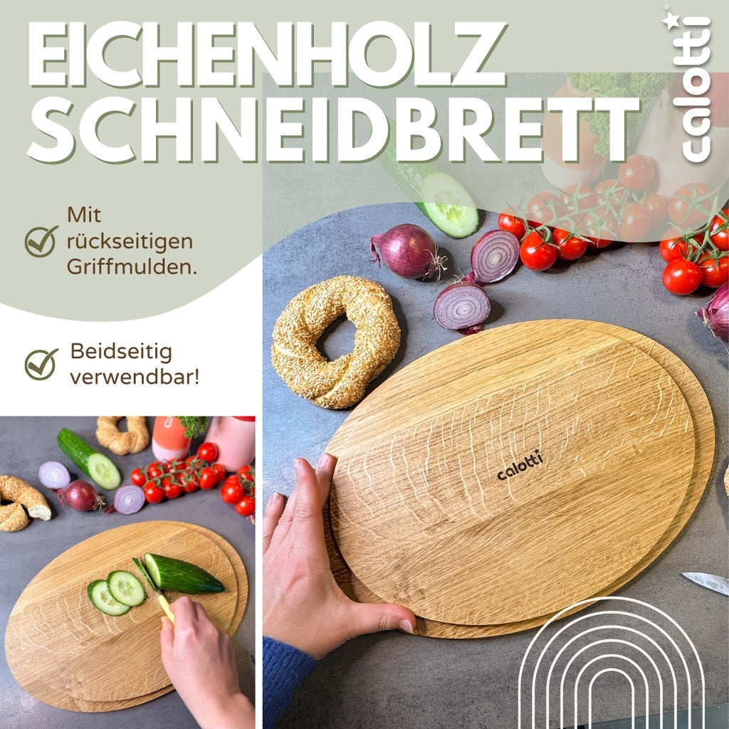 calotti schneidbrett oval eichholz küchenbrett
