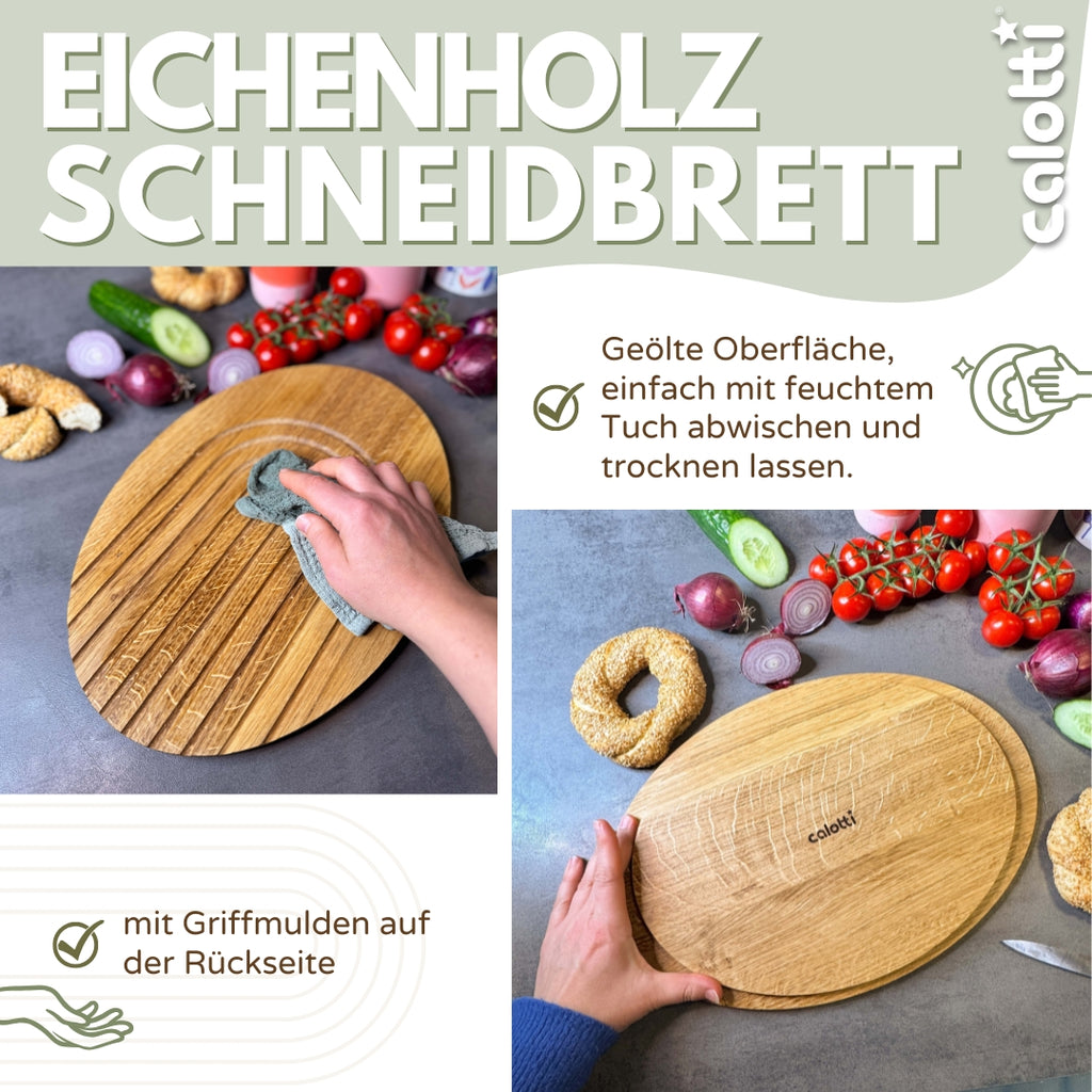 calotti schneidbrett oval eichholz küchenbrett