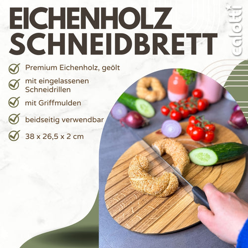 calotti schneidbrett oval eichholz küchenbrett