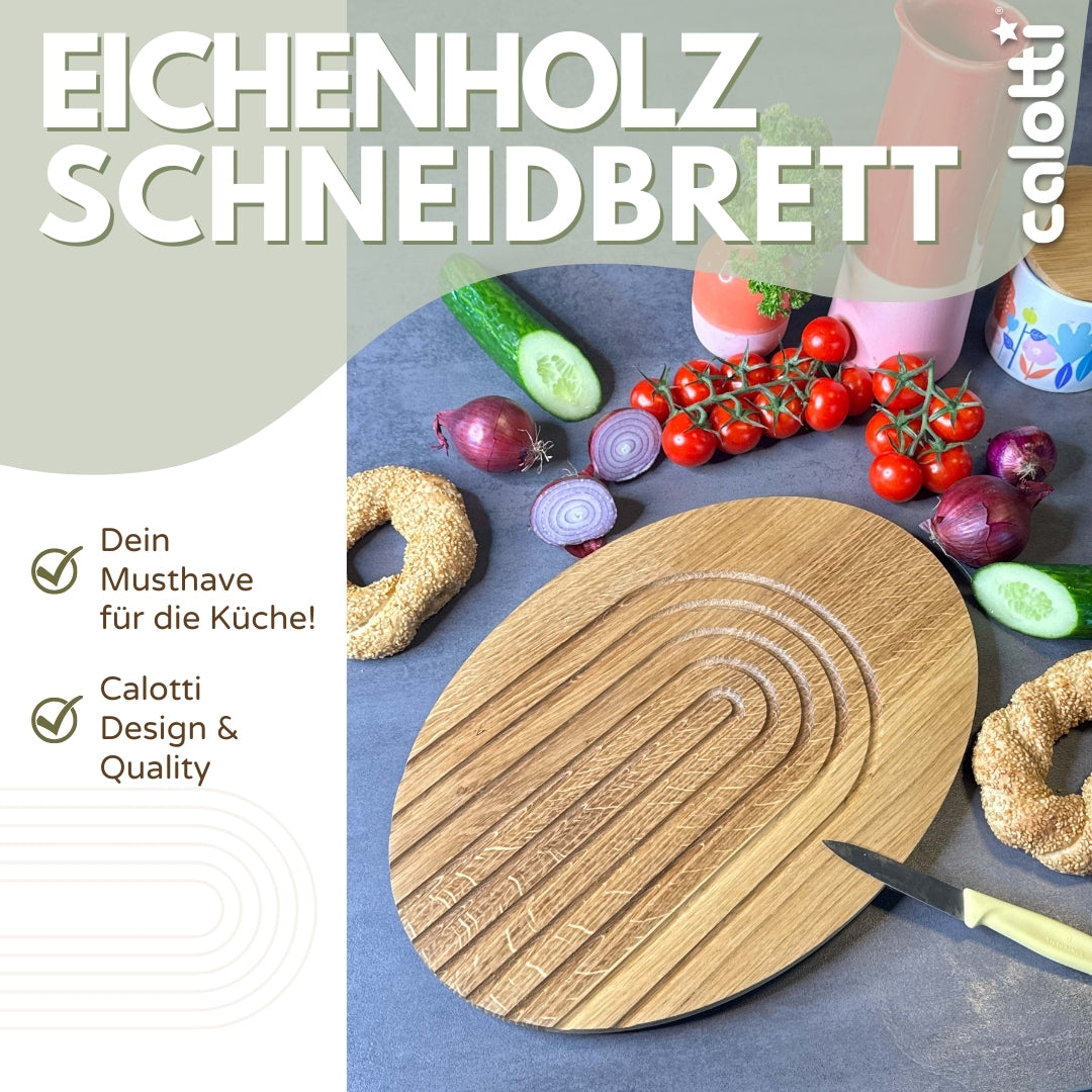 calotti schneidbrett oval eichholz küchenbrett