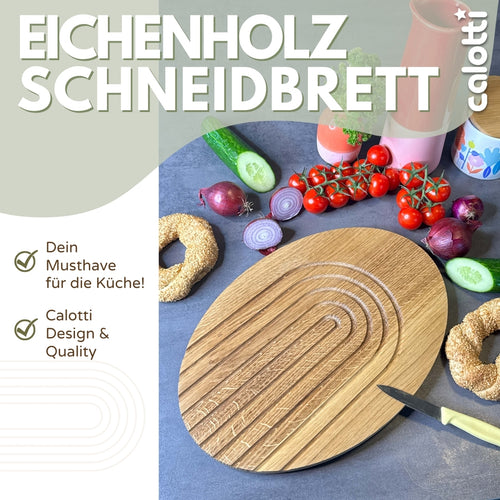 calotti schneidbrett oval eichholz küchenbrett