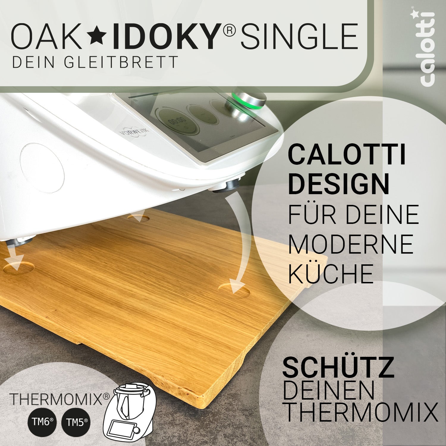 eichenholz gleitbrett für den Thermomix®